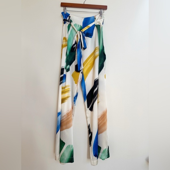 We are LEONE Brush Stroke Luke Silk Pants Size Medium - Picture 2 of 13